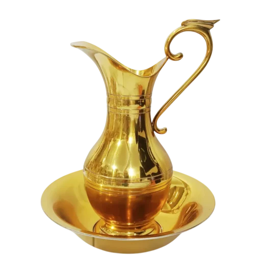 Jarra com Bacia Estanho 350ml F245A Dourado