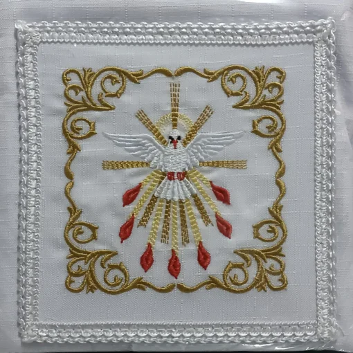 Alfaia Simples Bordada Espirito Santo - branca - Imagem 2