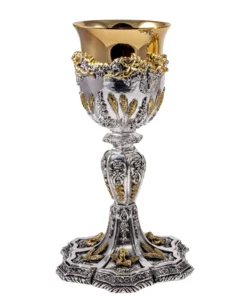 Cálice Anjos e Trigo Prata - 24cm dourado