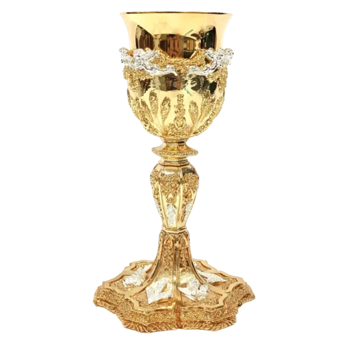 Cálice Anjos e Trigo - 24cm dourado - Imagem 2