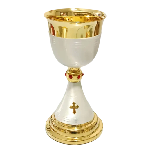 Cálice 1113 Bianco - 21cm Pedras Vermelhas