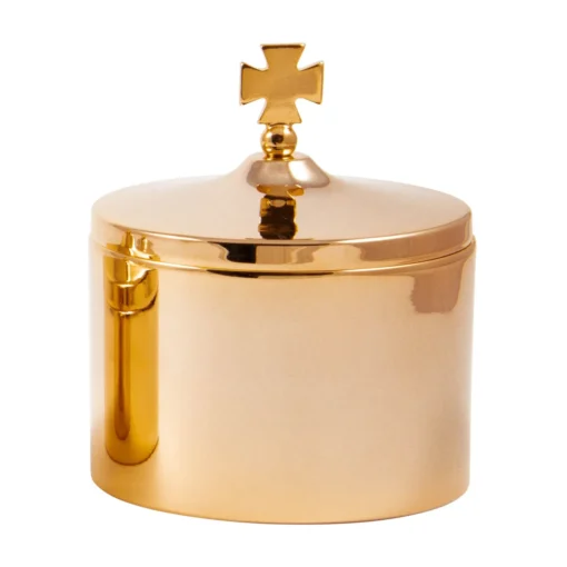 Caixa para Hóstia / Teca Ø 8,4 cm. x h 6 cm