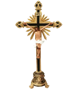 Crucifixo de Mesa Ornado Resina 59 cm