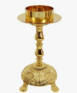Castiçal 02 - vela 7cm 2 banho de ouro