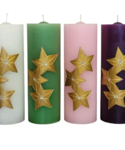 Kit Velas Advento 4 cores 20 x 7 cm