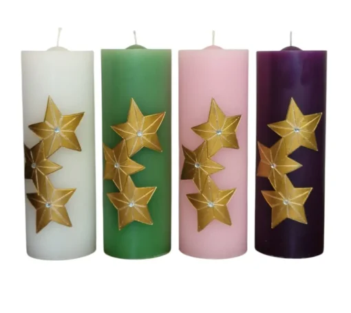 Kit Velas Advento 4 cores 20 x 7 cm